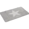 Tapis salle de bain gris motif étoile 45x75 cm