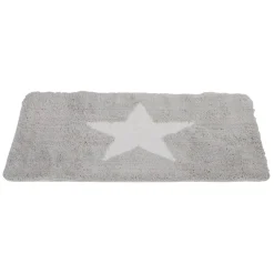 Tapis salle de bain gris motif étoile 45x75 cm