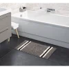 Tapis salle de bain motif marron rayure blanc noir