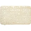 Tapis sortie de douche mémoire de forme beige 75x45cm