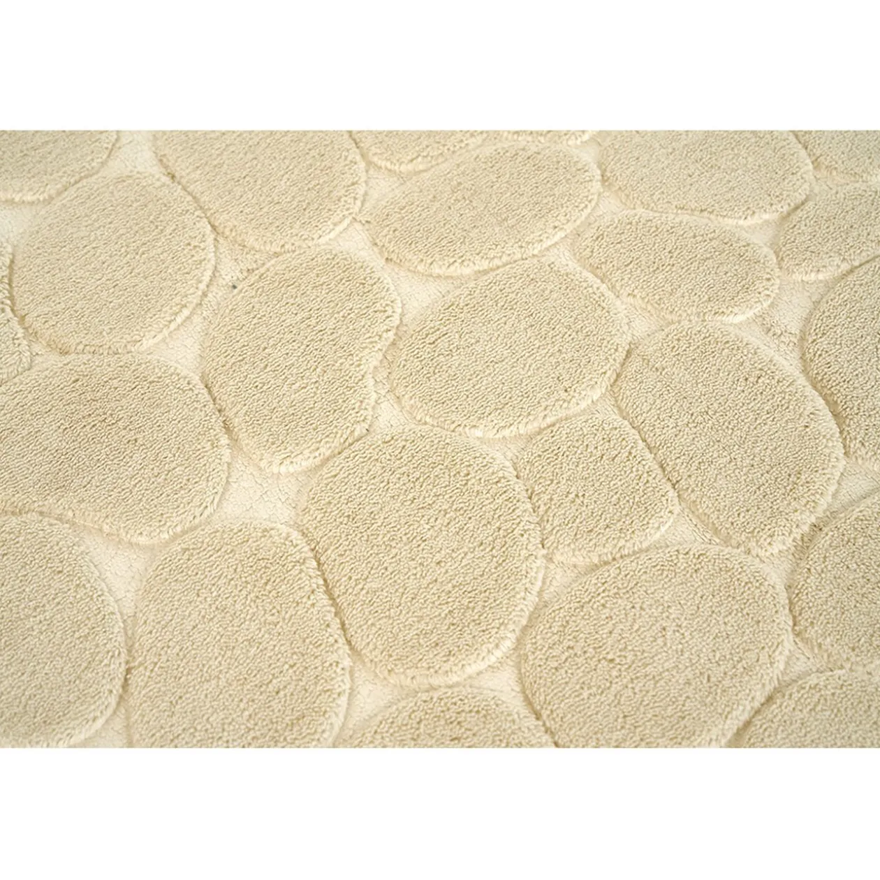 Tapis sortie de douche mémoire de forme beige 75x45cm