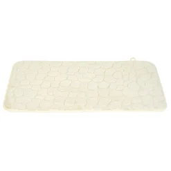 Tapis sortie de douche mémoire de forme beige 75x45cm