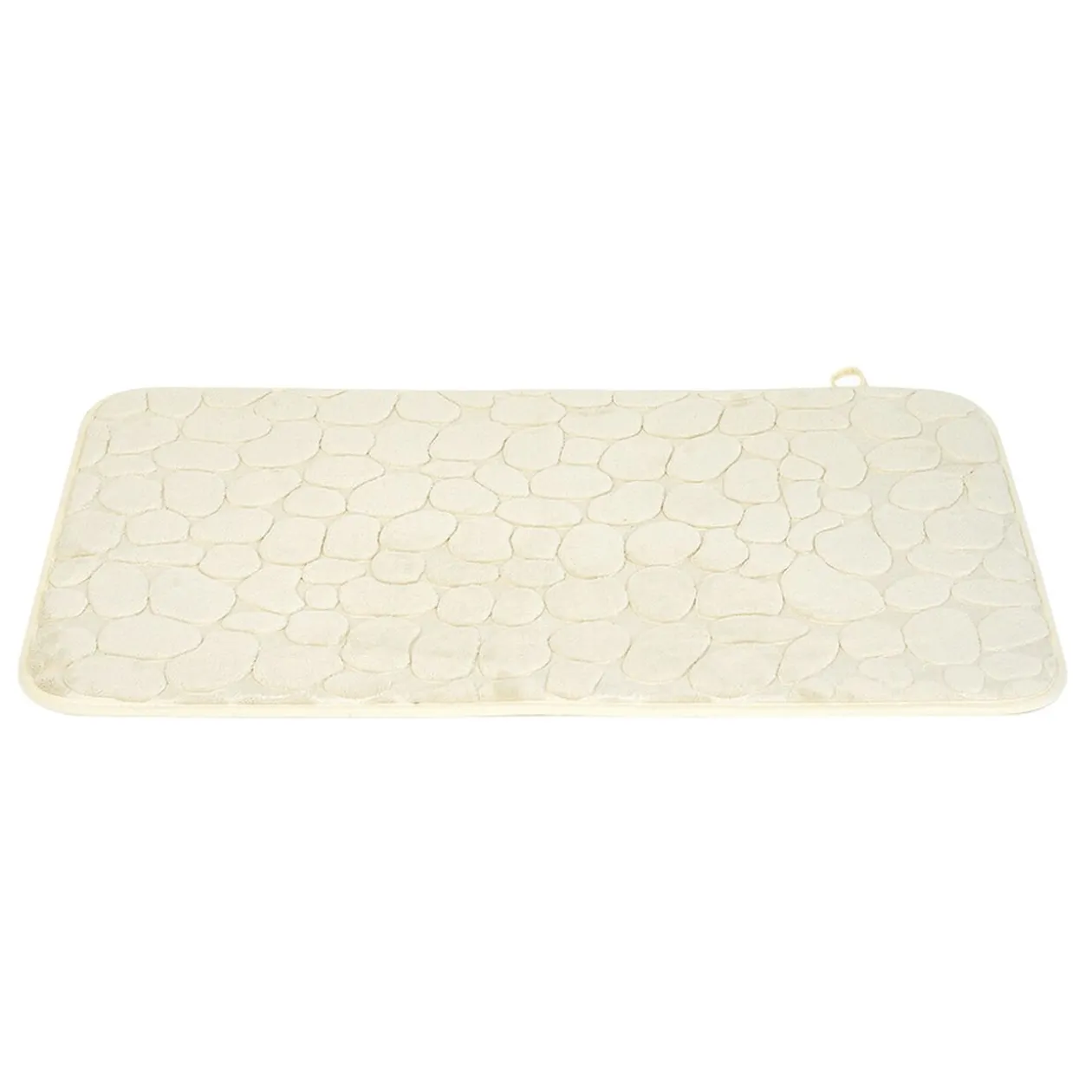 Tapis sortie de douche mémoire de forme beige 75x45cm