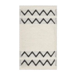 Tapis tissé coton boucle beige 70x40cm