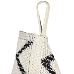 Tapis tissé coton boucle beige 70x40cm