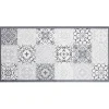 Tapis vinyle imprimé carreau de ciment gris L.99 cm