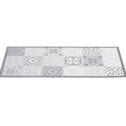 Tapis vinyle imprimé carreau de ciment gris L.99 cm
