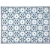 Tapis vinyle motif carreau de ciment bleu et blanc 72x95cm