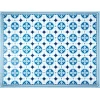Tapis vinyle motif carreau de ciment bleu et blanc 72x95cm