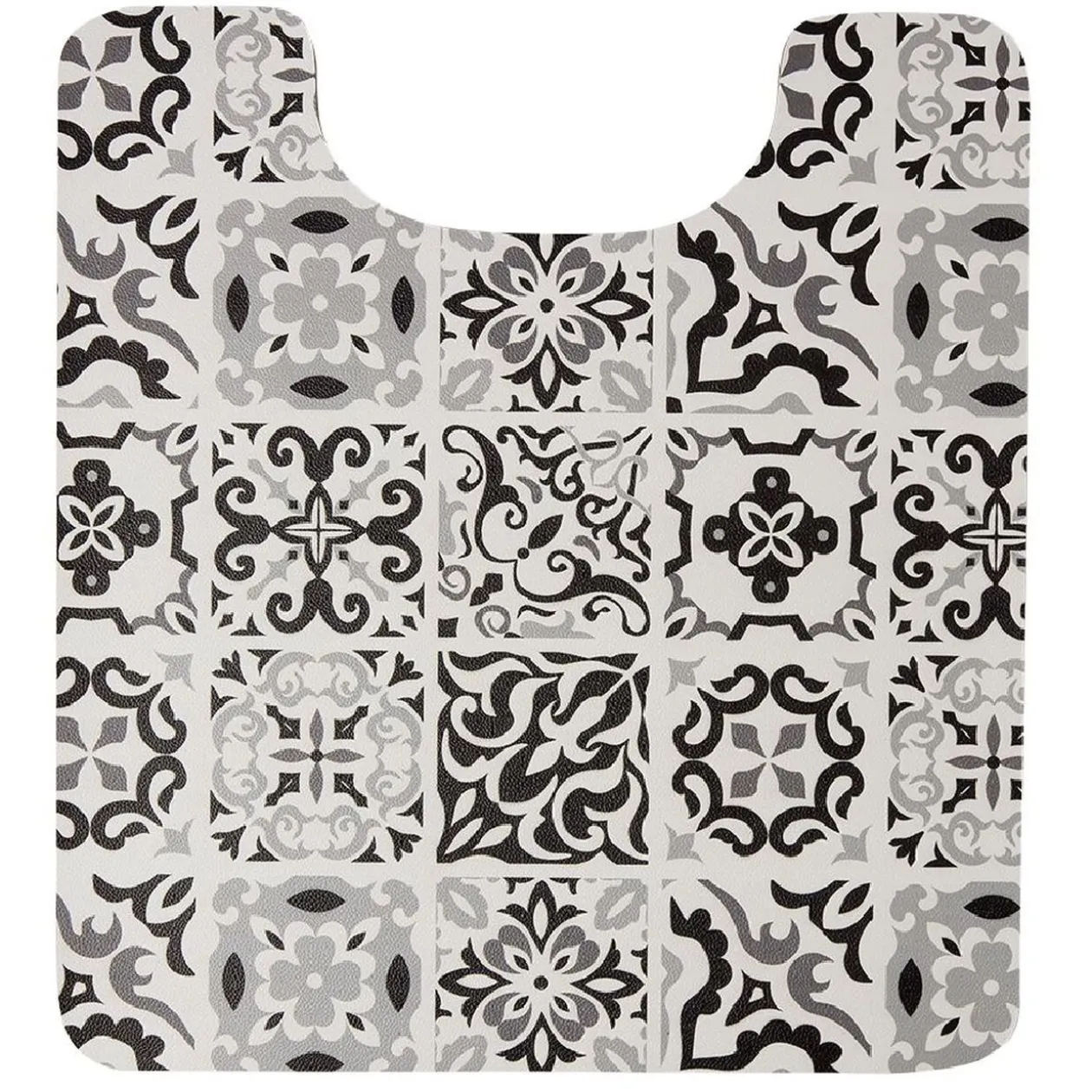 Tapis WC pvc design carreau de ciment gris