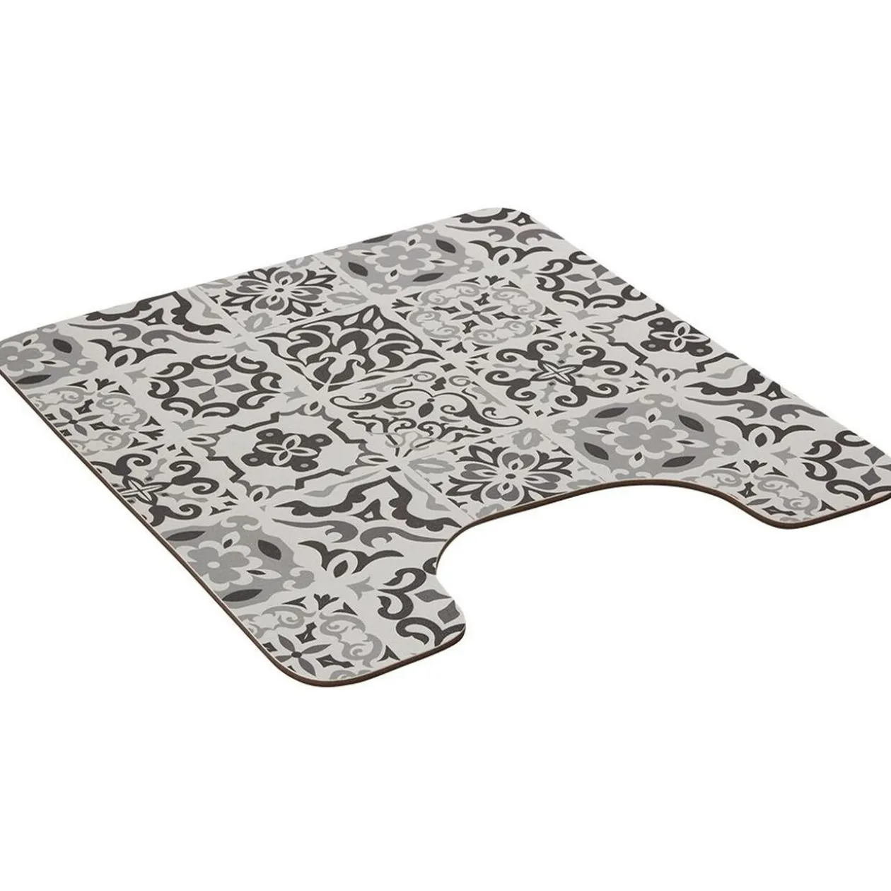Tapis WC pvc design carreau de ciment gris
