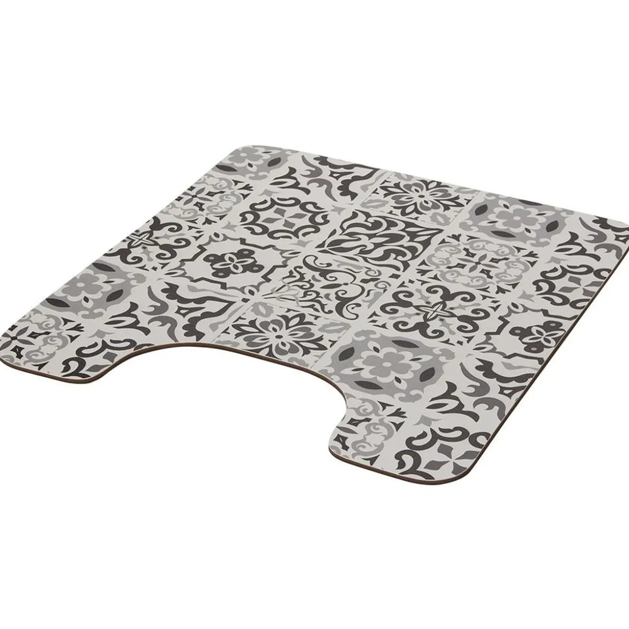 Tapis WC pvc design carreau de ciment gris