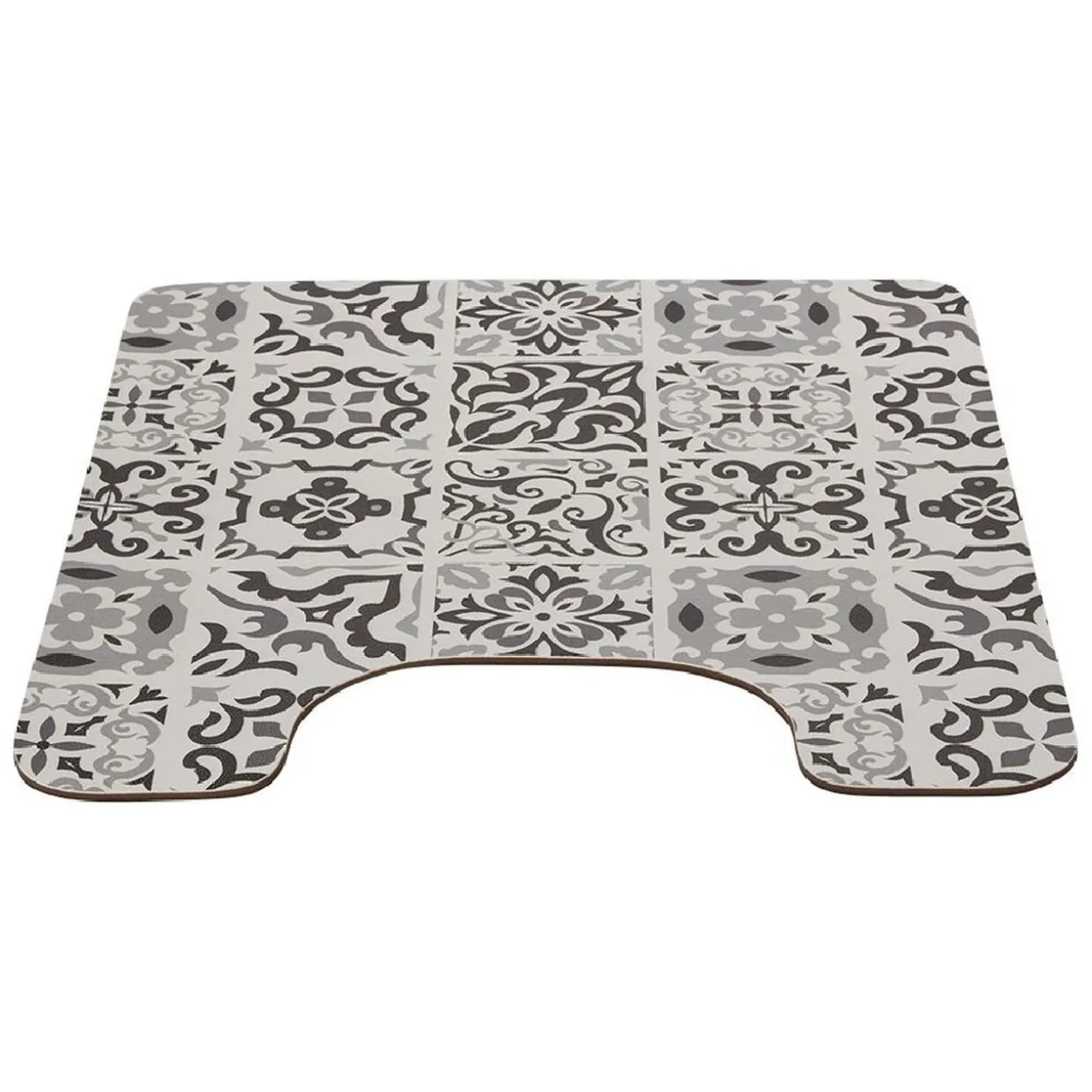 Tapis WC pvc design carreau de ciment gris