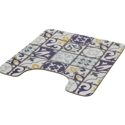 Tapis WC pvc design carreau de ciment bleu