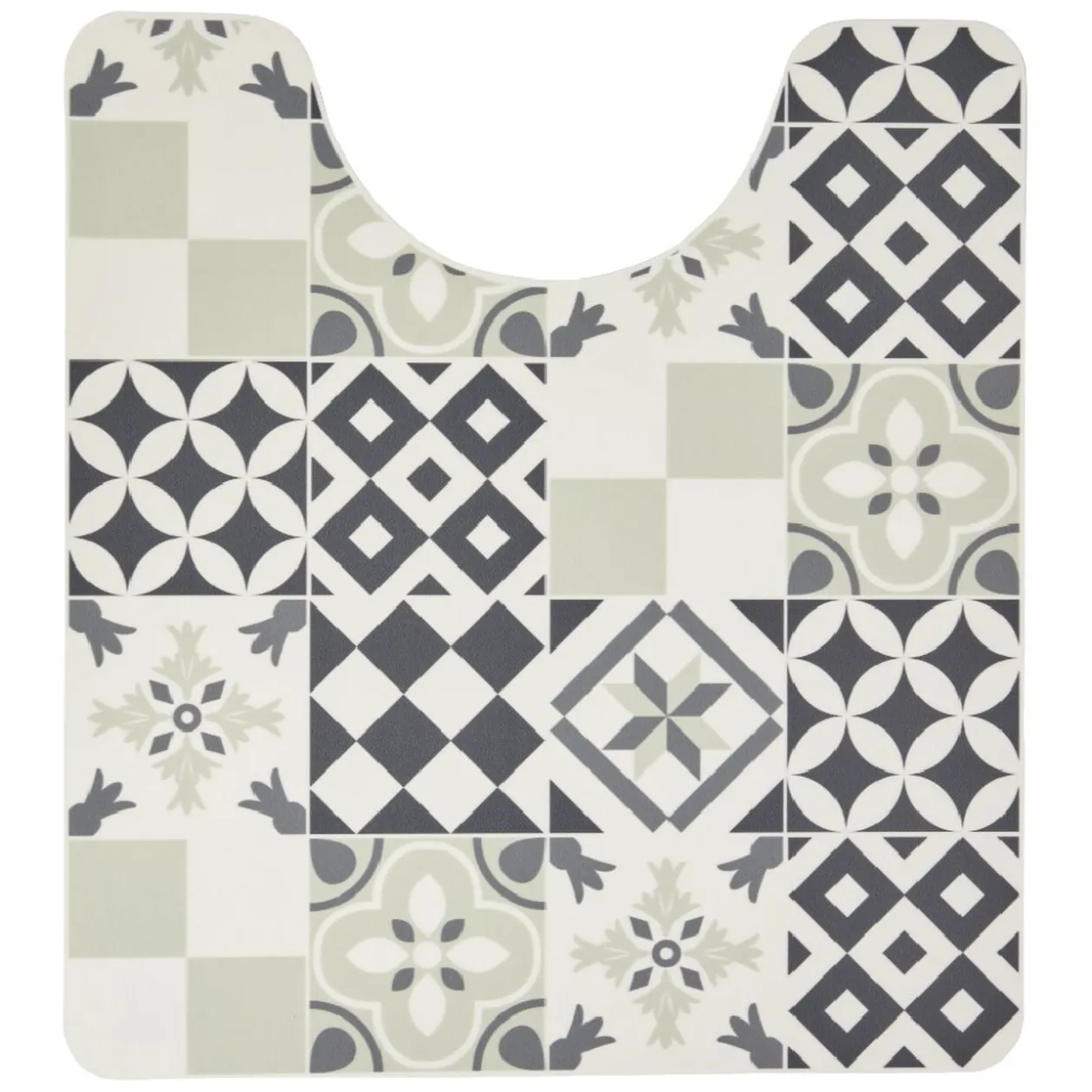 Tapis WC vinyle motif carreau de ciment