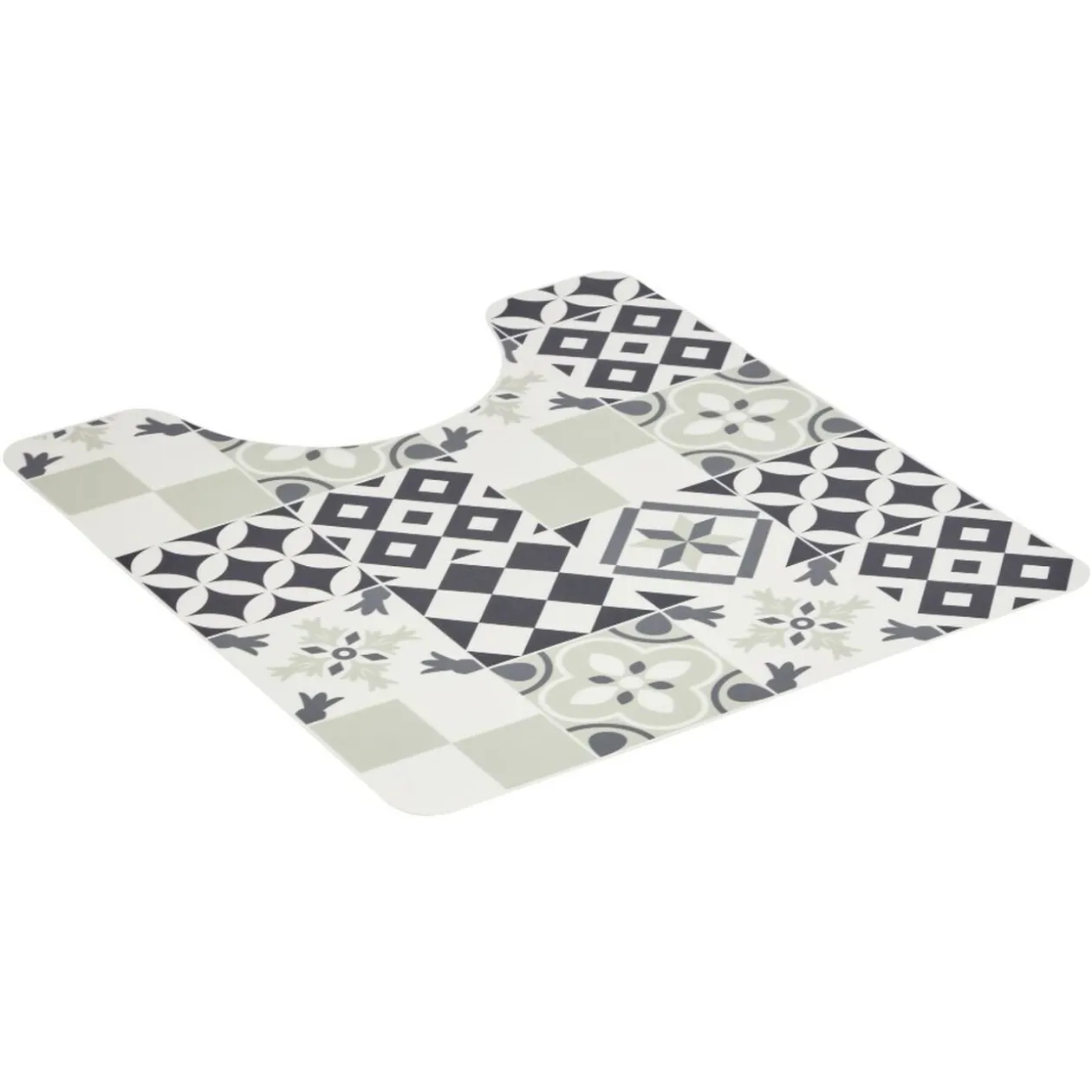 Tapis WC vinyle motif carreau de ciment