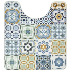 Tapis WC vinyle motif carreau de ciment