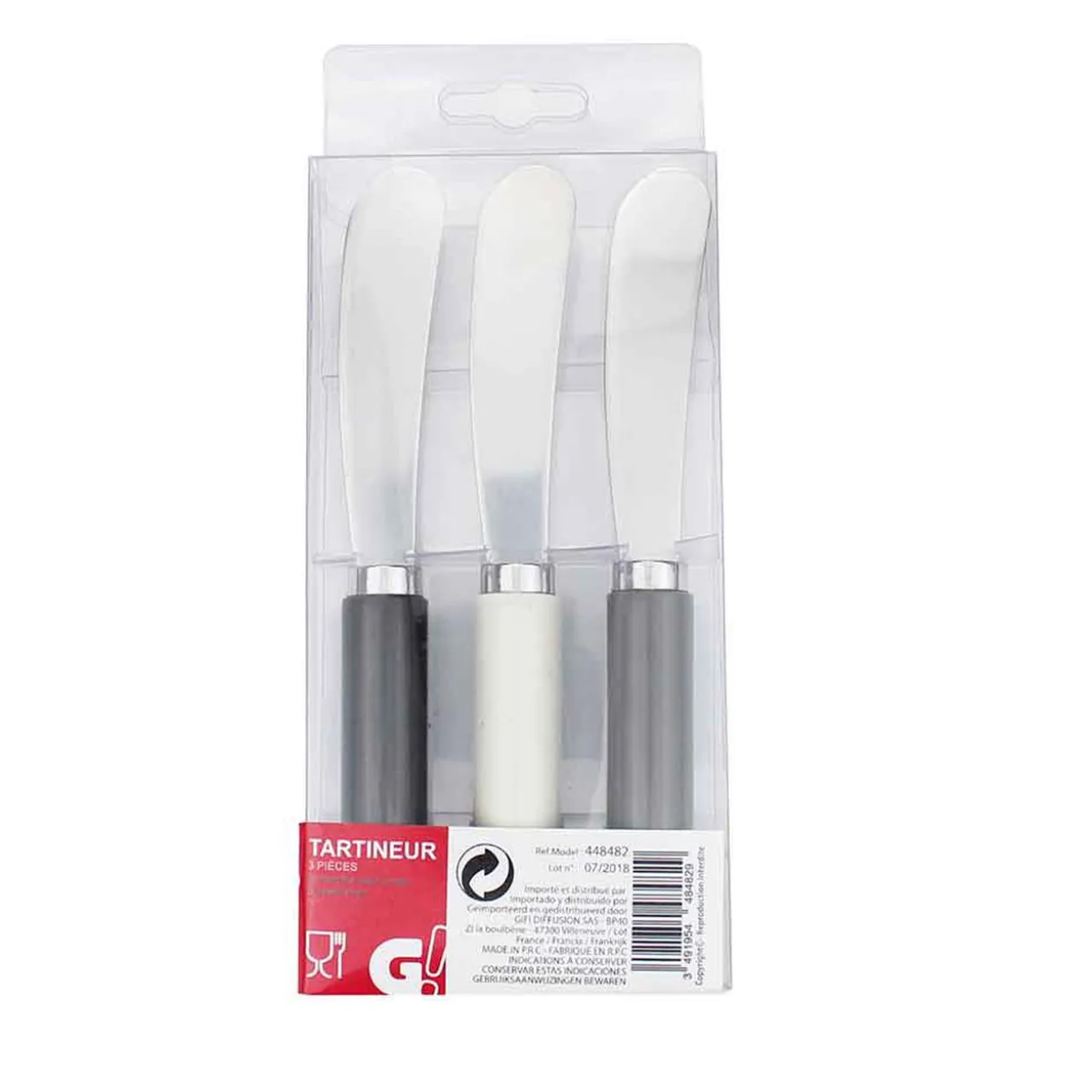 Tartineur manche coloré x 3