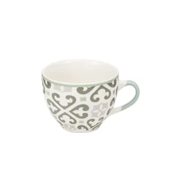 Tasse à café en porcelaine motif Carreau de ciment gris 22 cl