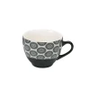 Tasse à café en porcelaine motif rosace noir blanc 22 cl