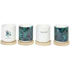 Tasse à expresso avec sous tasse bambou x4