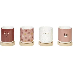 Tasse à expresso avec sous tasse bambou x4