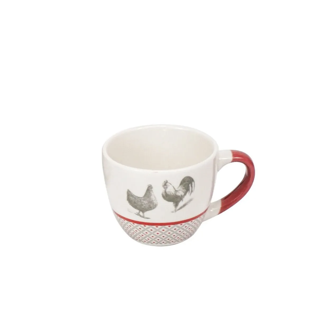 Tasse à expresso en porcelaine esprit campagne motif poule 9 cl
