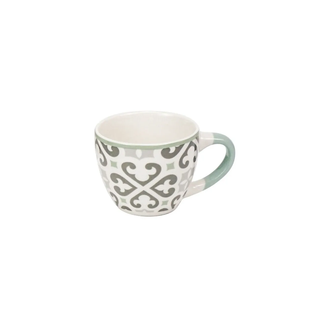 Tasse à expresso en porcelaine motif Carreau de ciment gris 9 cl