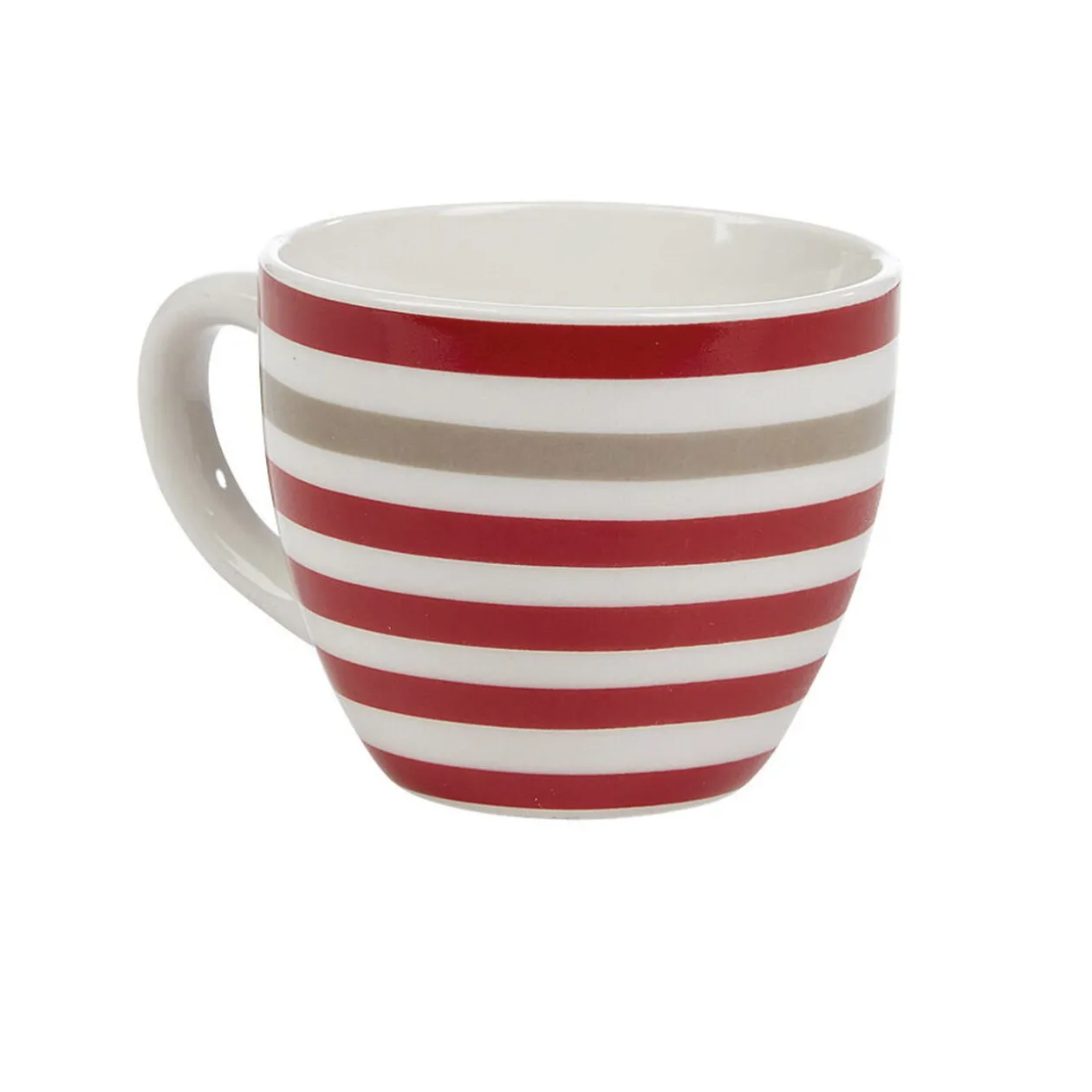 Tasse à expresso porcelaine blanc à rayures rouge gris 9 cl