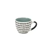 Tasse à expresso porcelaine motif graphique noir blanc 9 cl