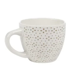 Tasse à expresso porcelaine blanc à motif fleur taupe 9 cl