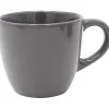 Tasse en faïence 22 cl uni gris brillant