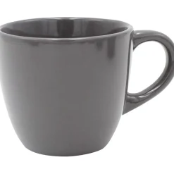 Tasse en faïence 22 cl uni gris brillant