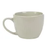 Tasse en faïence 23 cl uni lin avec rainures verticales en relief