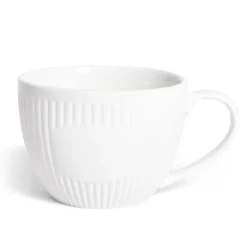Tasse porcelaine 42cl strie embossée blanche
