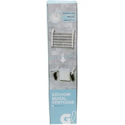 Étendoir mural séchoir à linge avec fixation à ventouse