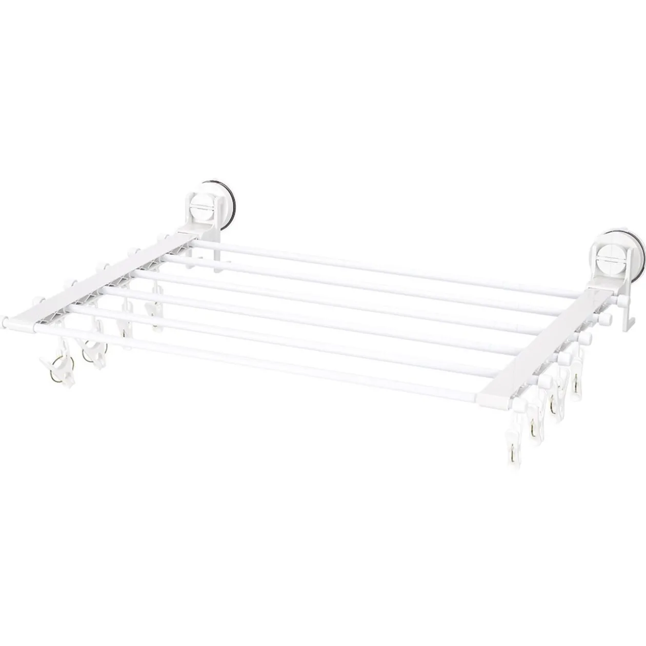 Étendoir mural séchoir à linge avec fixation à ventouse