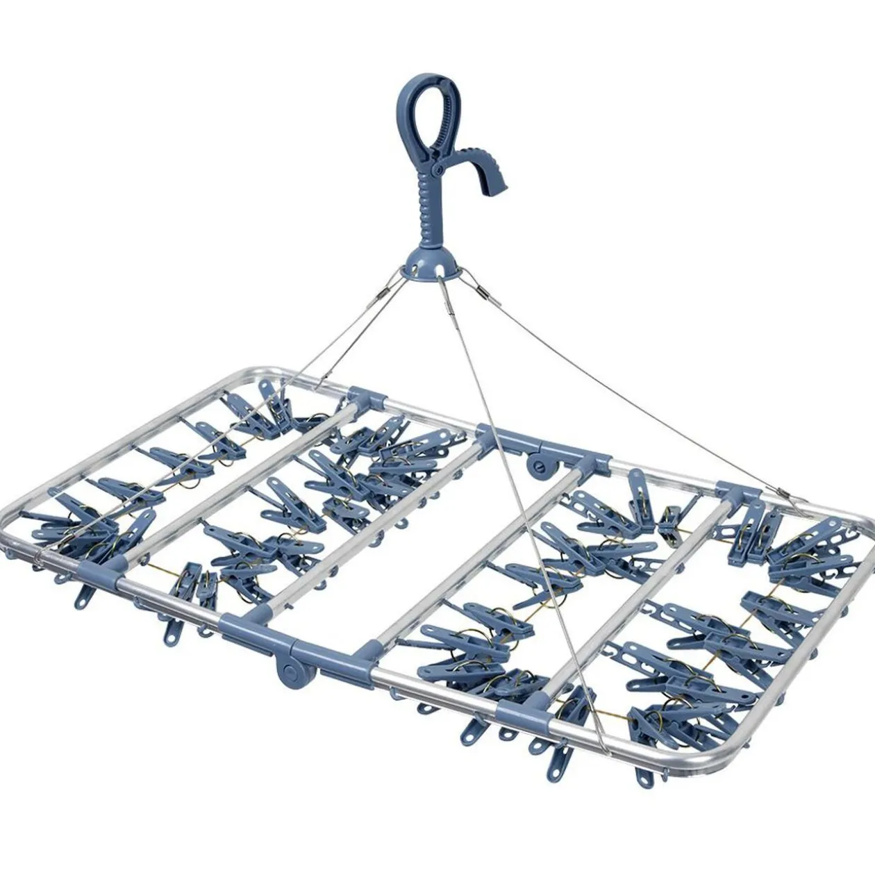 Étendoir séchoir à linge aluminium noir 46 pinces