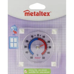 Thermomètre 4 saisons Métaltex adhésif fenêtre extérieure