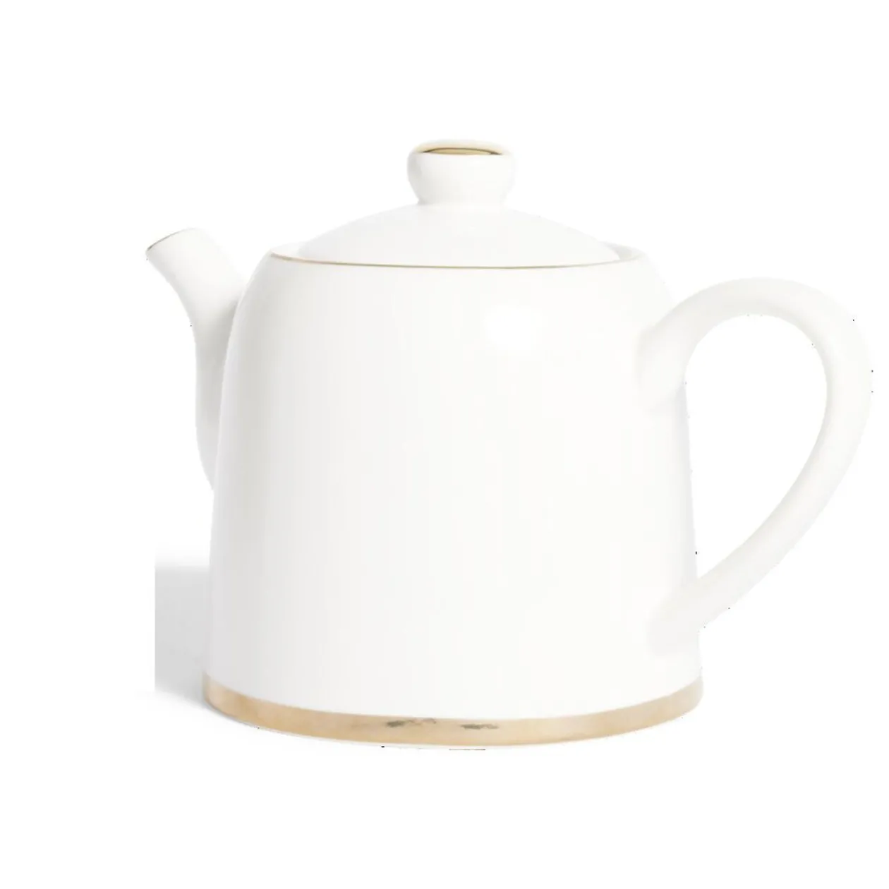 Théière 1L faïence blanc et doré Ø12xH15xm