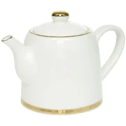 Théière 800ml blanche et dorée 20x12x15cm