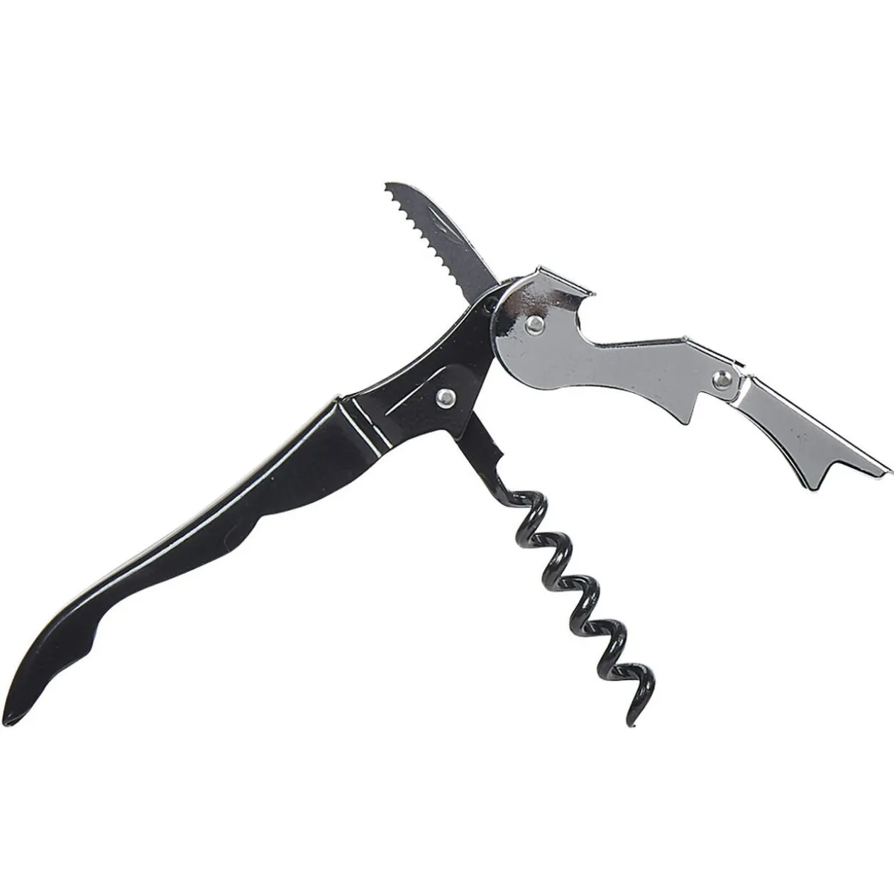 Tire bouchon de sommelier noir argent