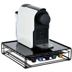 Tiroir à capsules plateau et grille en métal noir