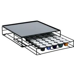 Tiroir à capsules plateau et grille en métal noir