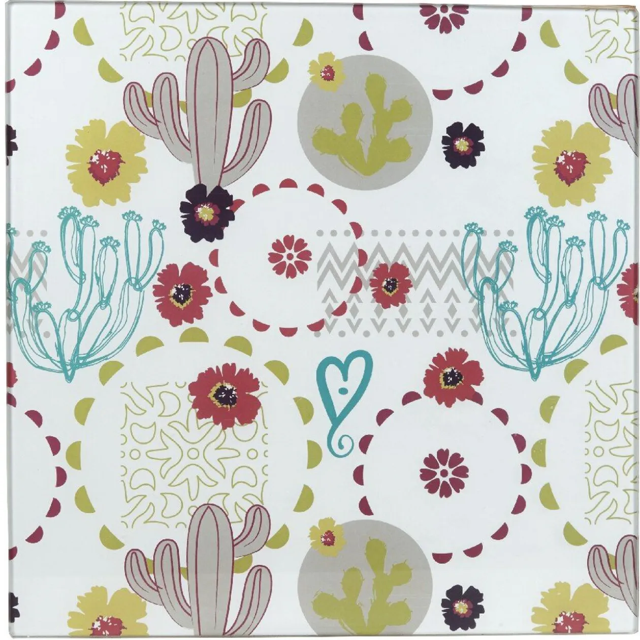 Tiroir toutes dosettes bambou motif cactus multicolore