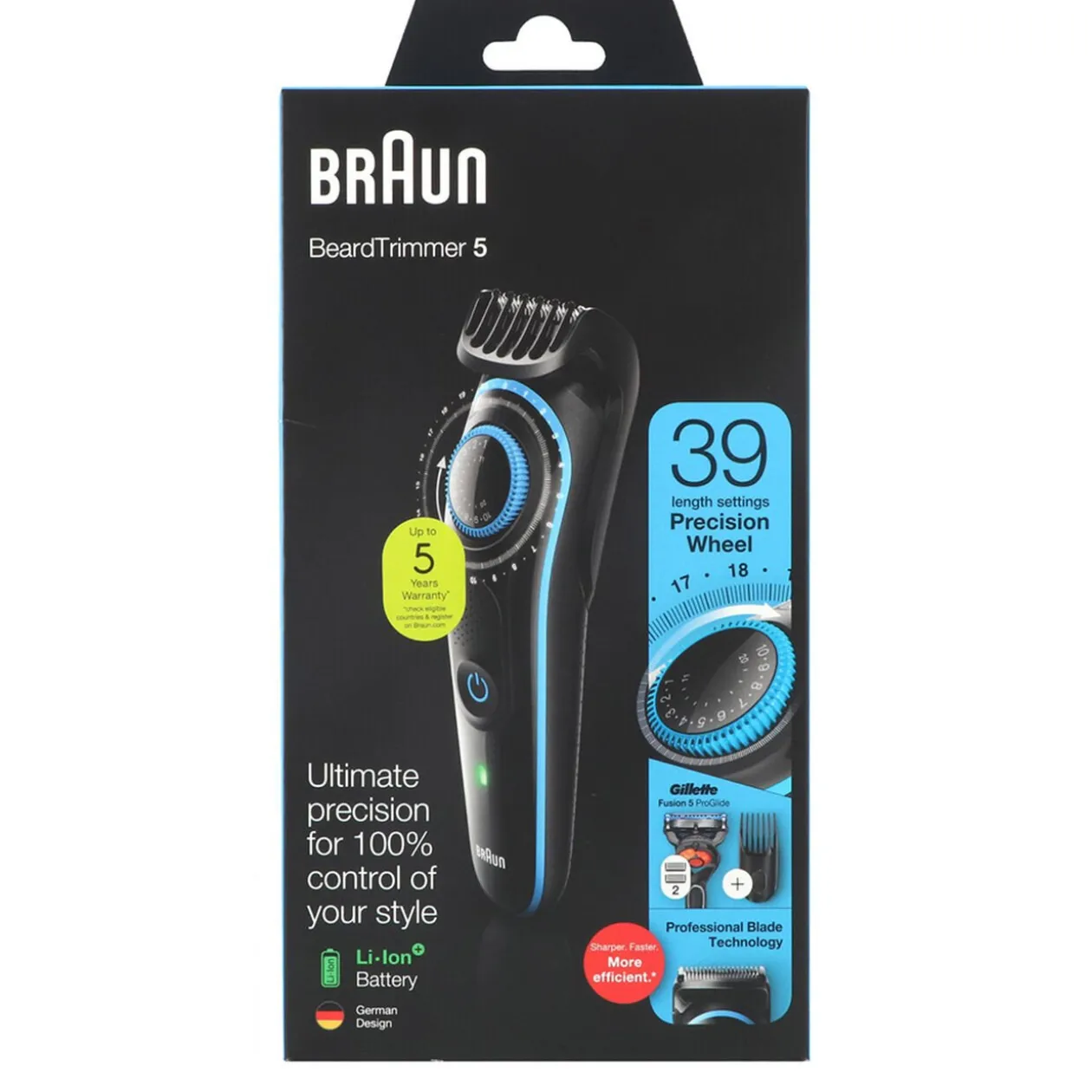 Tondeuse à barbe Braun BT5240 sans fil 39 longueurs de coupe