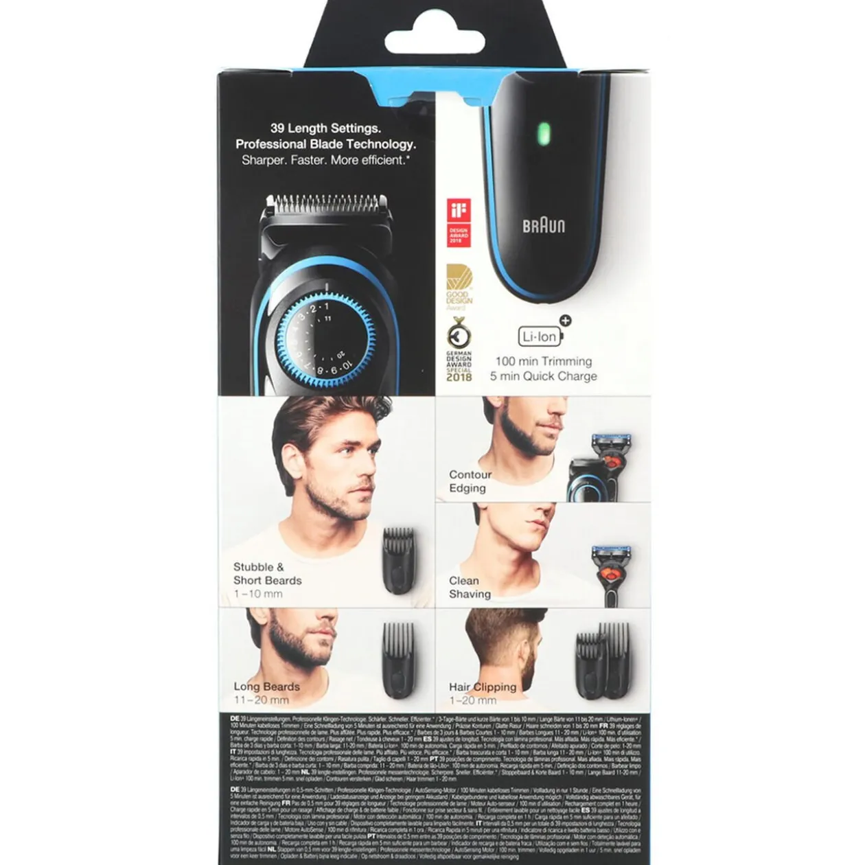 Tondeuse à barbe Braun BT5240 sans fil 39 longueurs de coupe