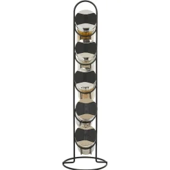 Tour à épices en métal avec 5 pots en verre Ø11xH39cm