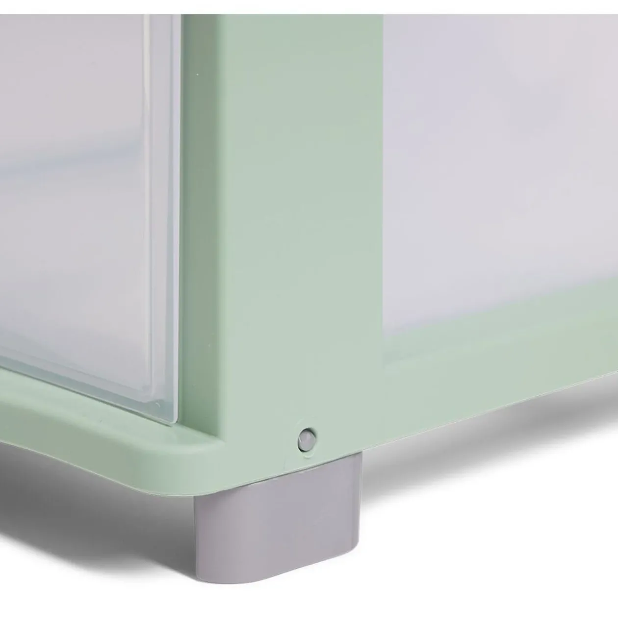 Tour de rangement à 3 tiroirs plastique vert 27x37x63cm