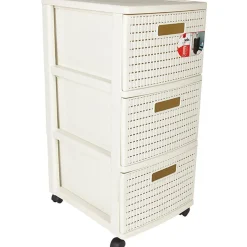 Tour de rangement 3 tiroirs blanc